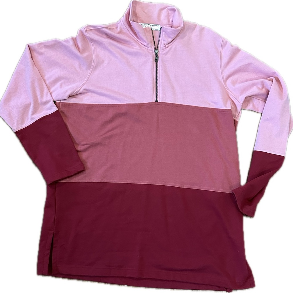Passports Woman Colorblock Quarter-Zip Pullover, Size 1X